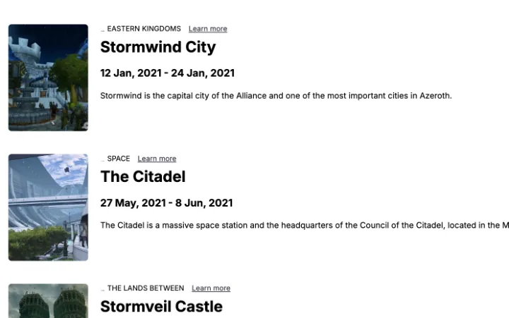 Screenshot of the Travel Journal project